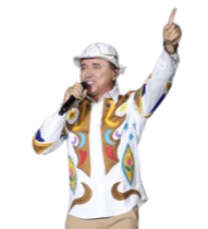 Flávio Leandro cantando no palco